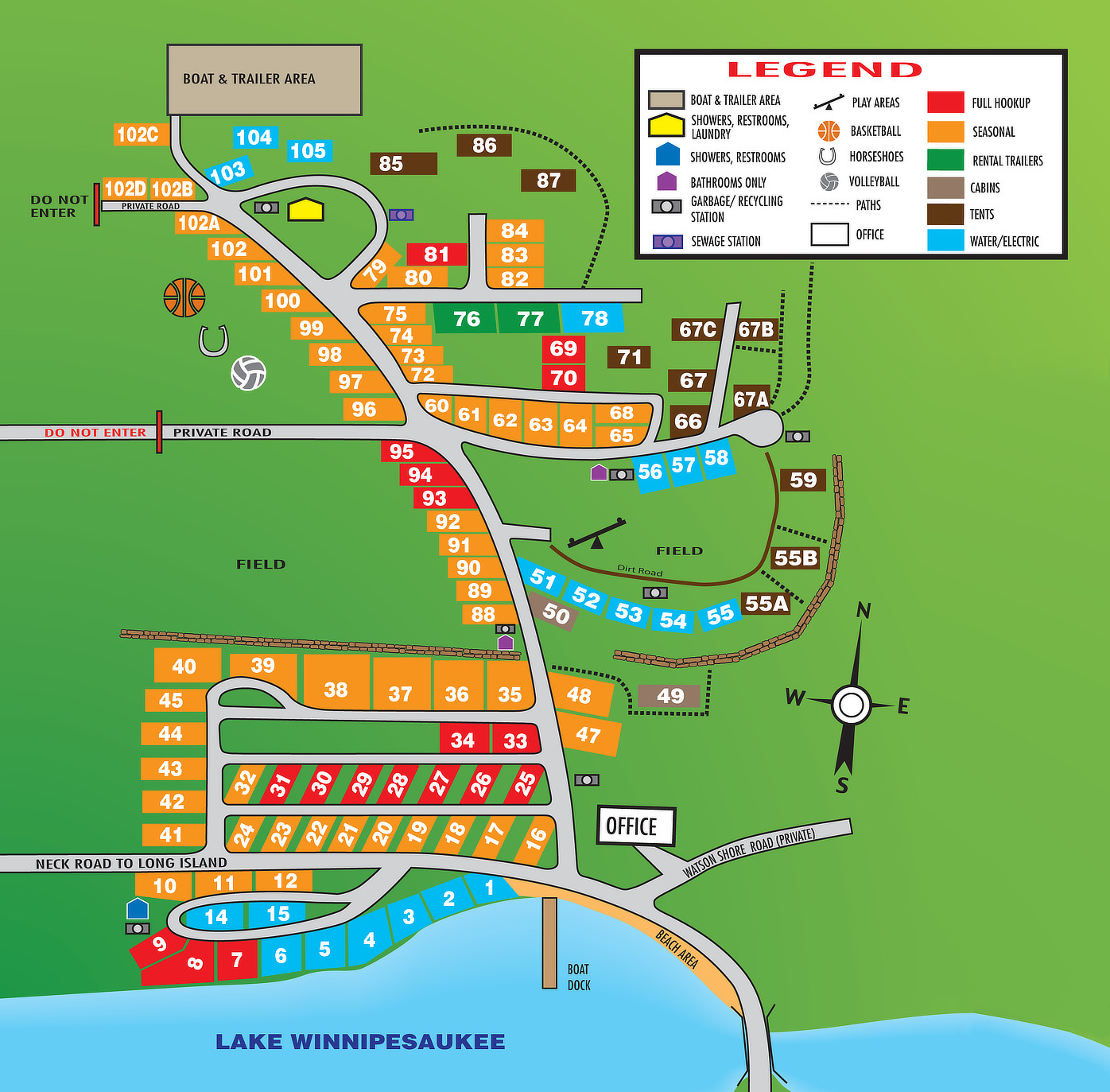 Camp Sherrye Site Map